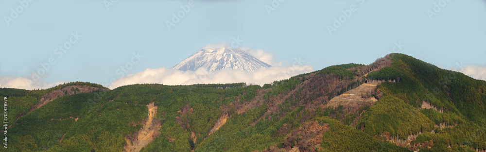Obraz premium オクシズの恋人峠から見る富士山【杉尾はなのき展望休憩所】日本静岡県静岡市