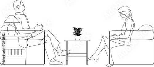 Vector sketch illustration design of people visiting in a meeting room