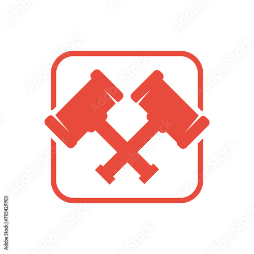 Law firm logo icon with vintage scale in balance symbol vector