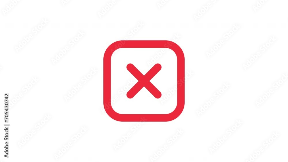 Wrong animated symbol on white background. incorrect icon animation. 4k Video Wrong animated symbol on white background. incorrect icon animation. 4k Video