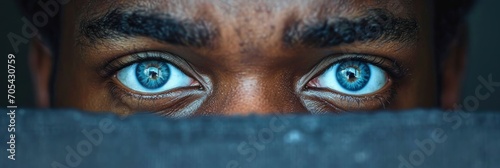 Shocked Eye Emotional Africanamerican Man Peeks, Comic background, Background Banner photo
