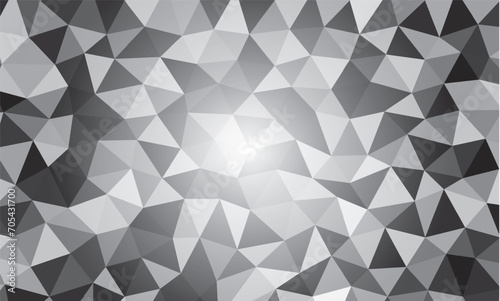 Black-white polygonal mosaic background, vector illustration