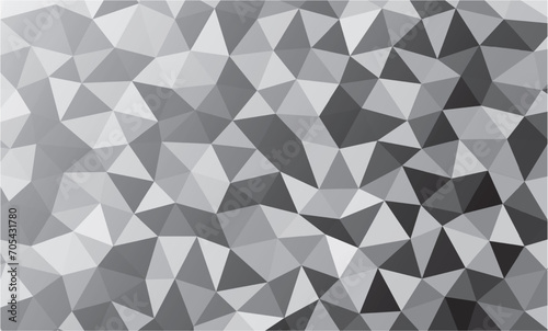 Black-white polygonal mosaic background, vector illustration