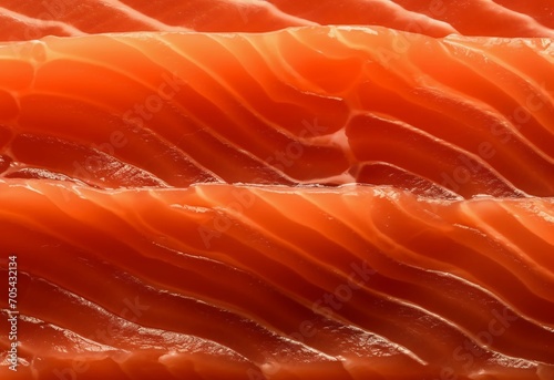 Top view, close up of fresh uncooked sliced salmon steaks. Food texture background. 