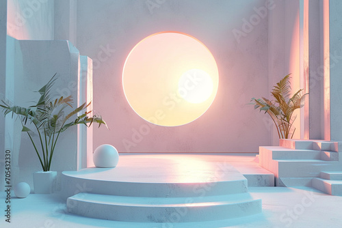 Modern 3d world background minimalistic and aesthetic style