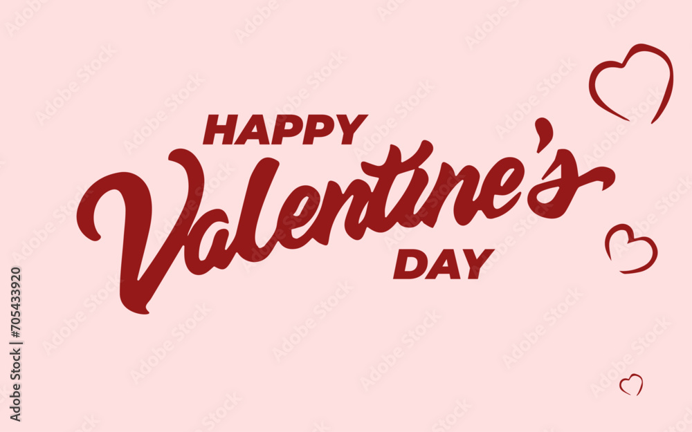 Happy Valentines Day lettering with heart background