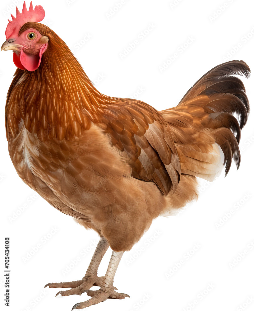 Fototapeta premium Chicken Hen isolated on transparent background. PNG