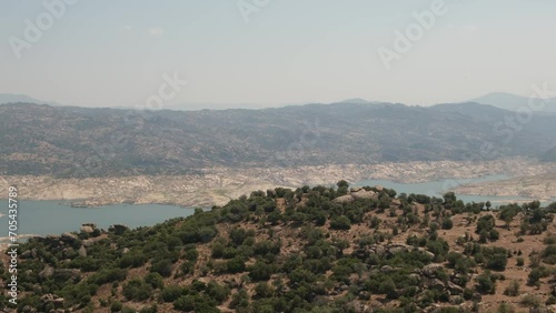 Landscape panorama of Cine Dam Lake (aka Adnan Menderes Barajı, Cine), Aydin, Turkey photo