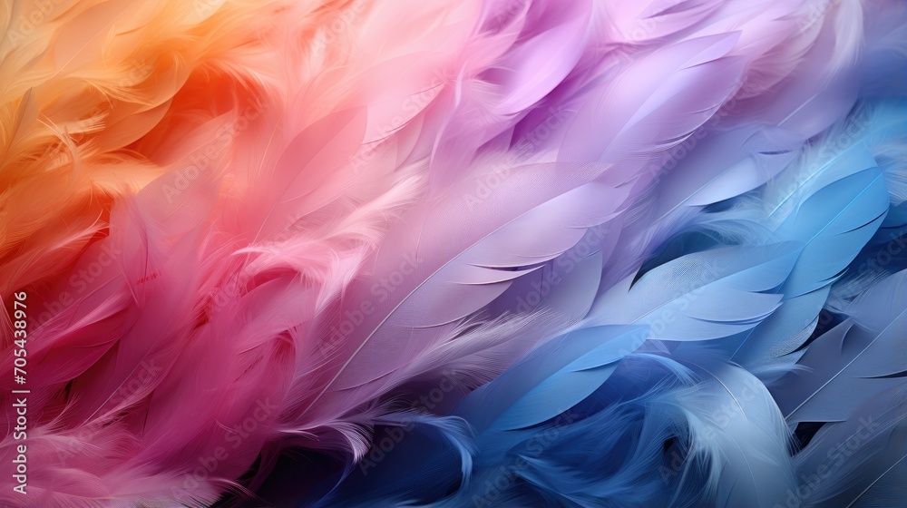 Fototapeta premium Abstract feather rainbow background