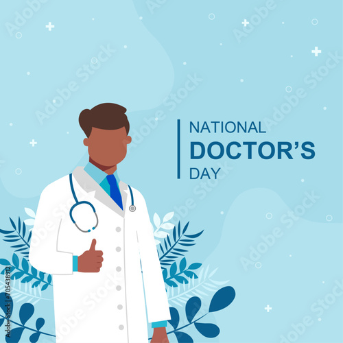 National Doctor's day flat illustration