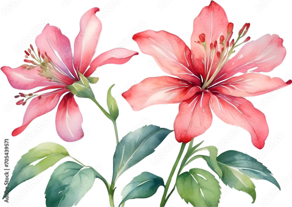 Watercolor painting of Penta flower. Watercolor painting of Penta flower.
