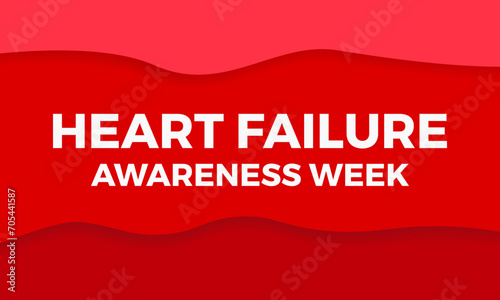 Heart Failure Awareness Week observed every year of february. Vector health banner, flyer, poster and social medial template design.