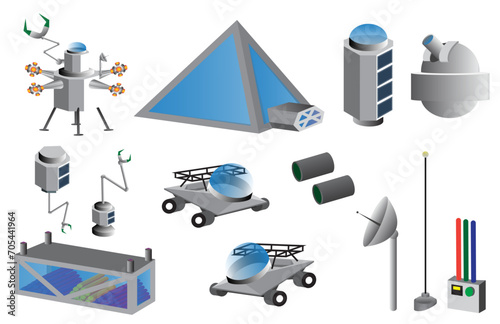Lunar Equipment icons set