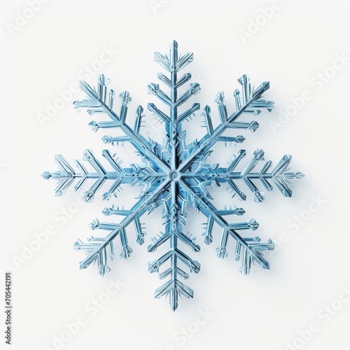 Beautiful Detailed Snowflake on White Background. Winter, Snow, Frozen 