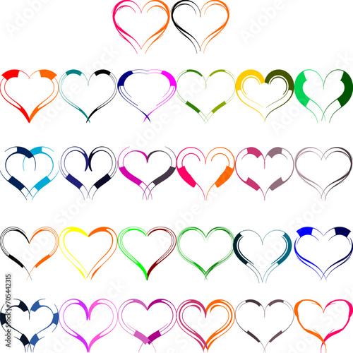 Heart design collection  Set of heart logo  Brand design  business logo  Pattern of hearts  