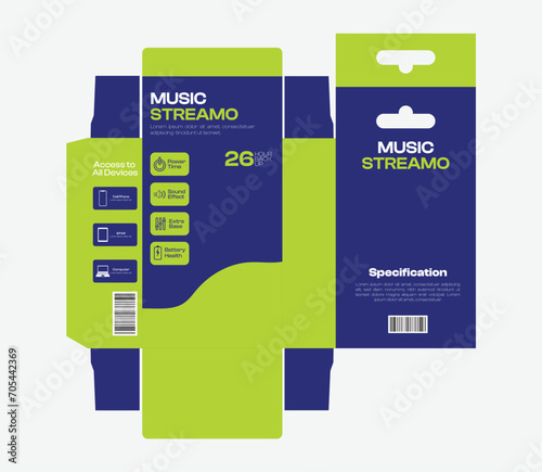 Headphone packaging design or packaging design
