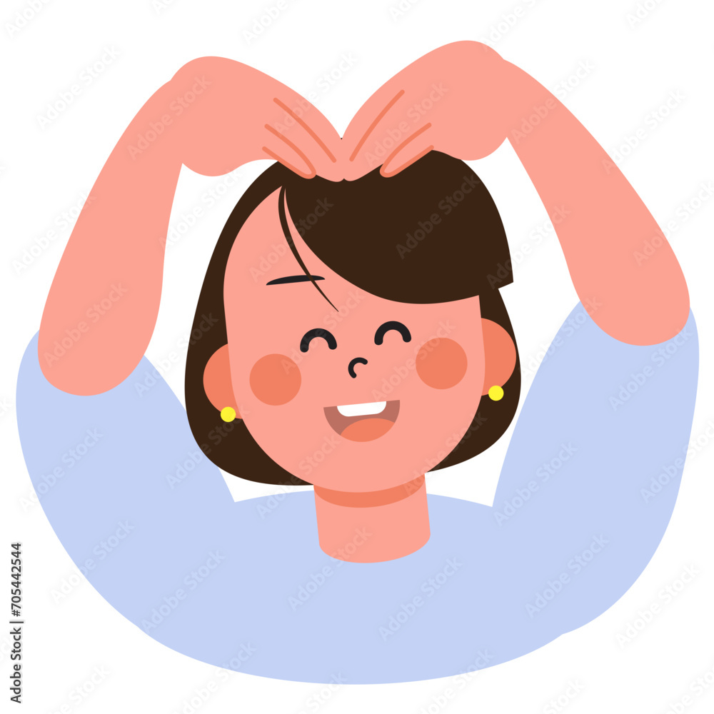 Boy and girl show each other heart signs on Valentine's Day. SVG Boy and girl show each other heart signs on Valentine's Day. SVG