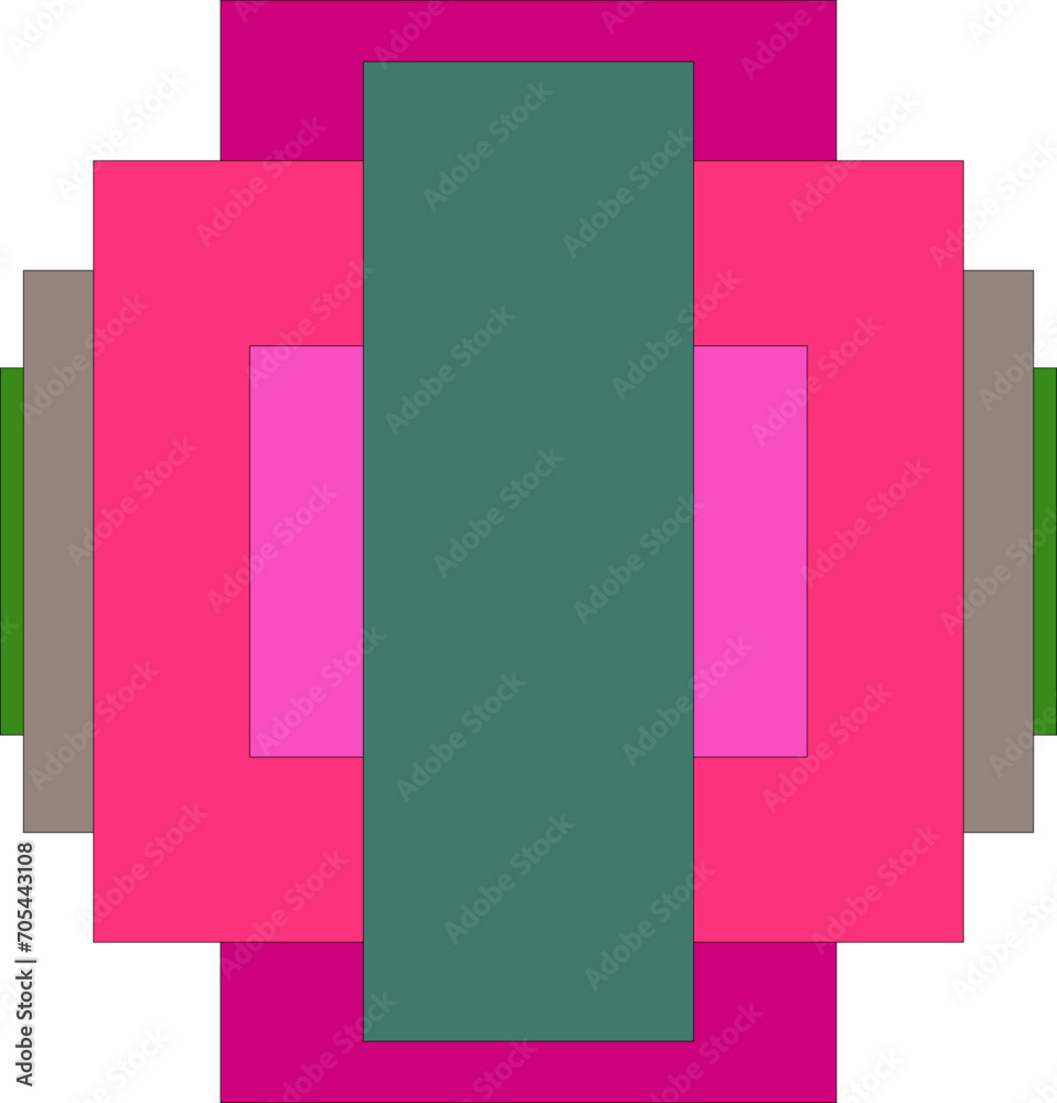 An abstract retro transparent concentric block shape design element An abstract retro transparent concentric block shape design element