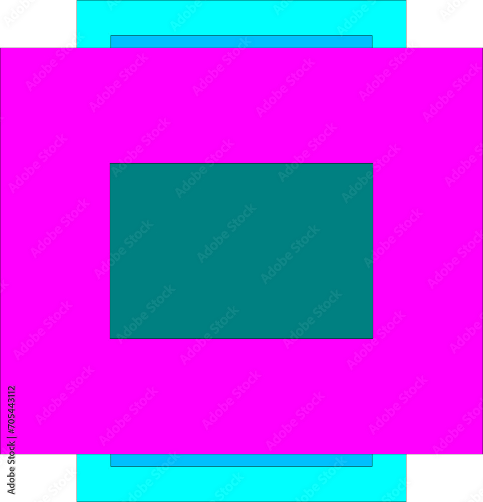 An abstract retro transparent concentric block shape design element
