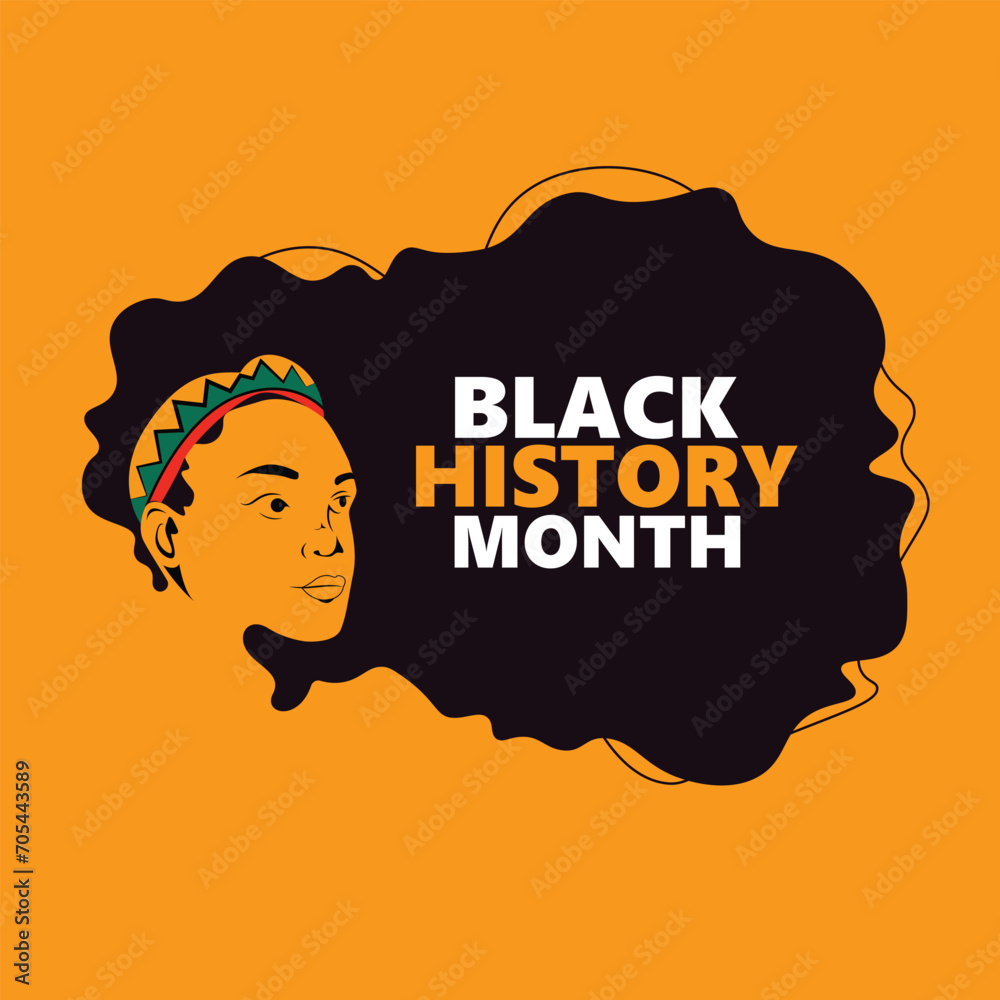 Black History Months Vibrant Silhouette of African American Woman