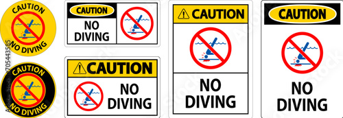 Pool Safety Sign Caution, No Diving
