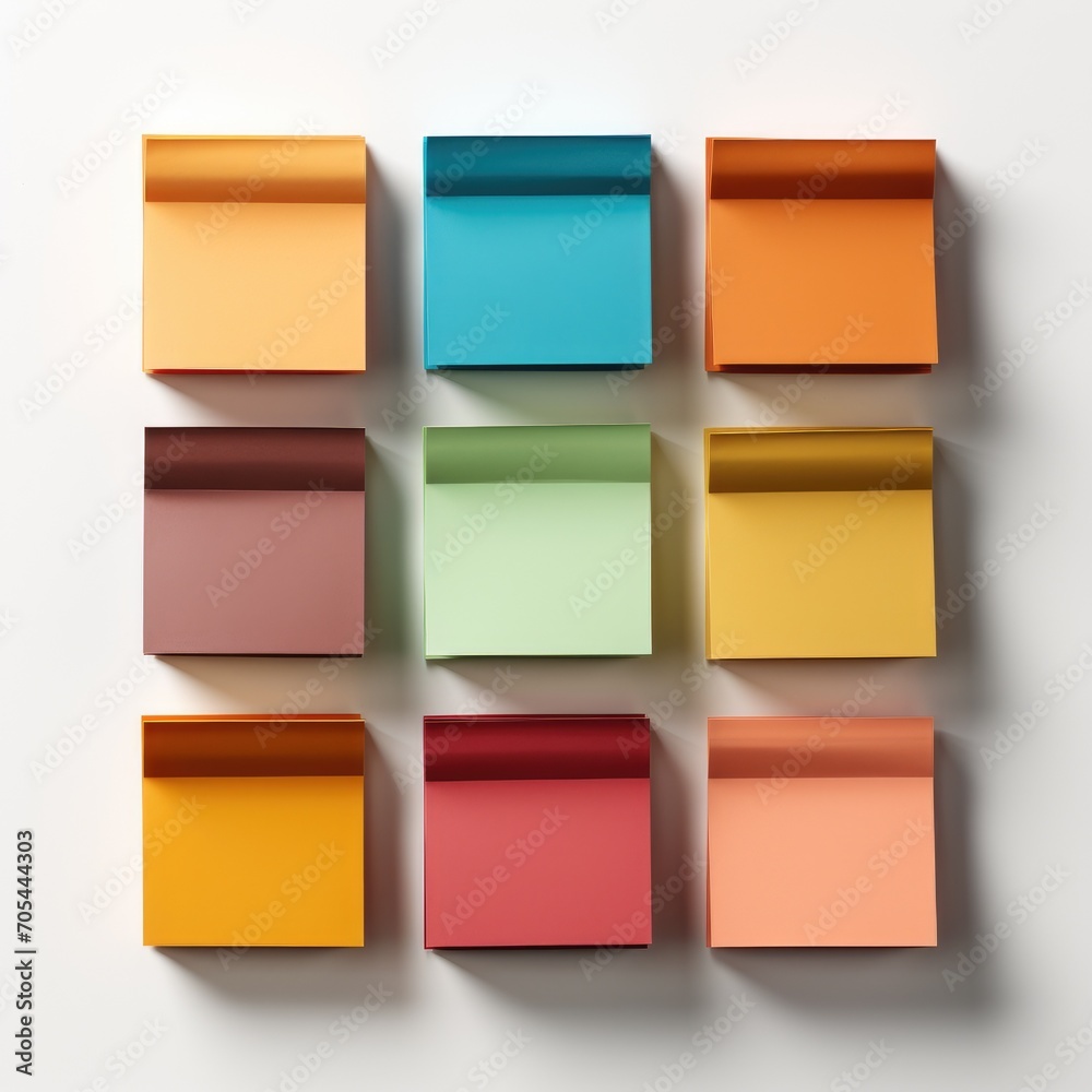 Collection of different colored note paper sheets Collection of different colored note paper sheets