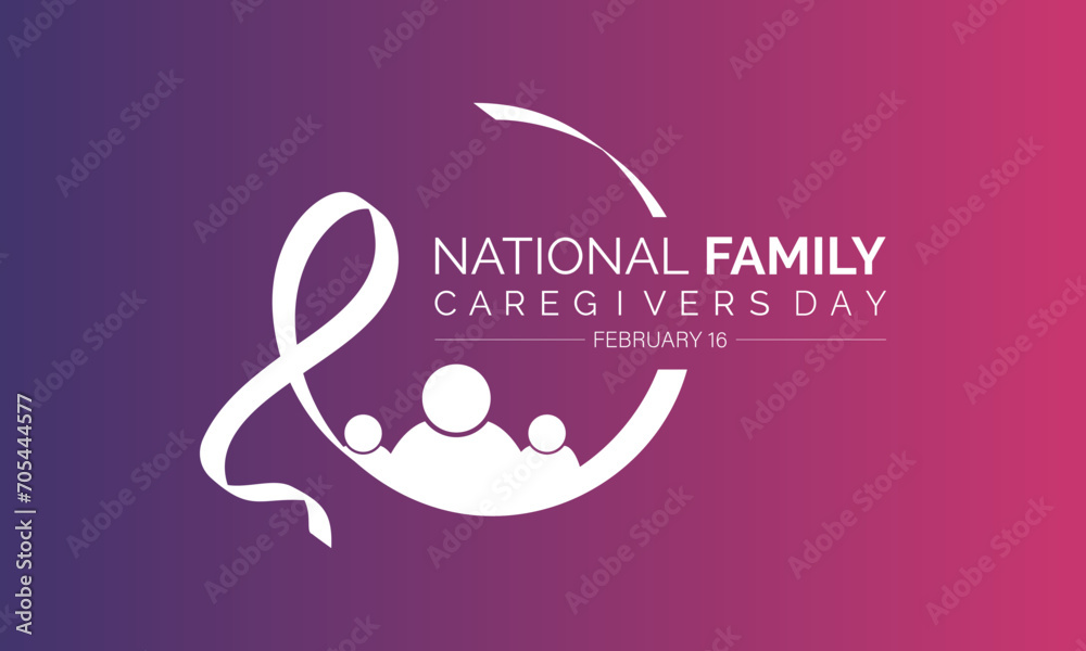 National Caregivers Day observed every year of 16th february, Vector health banner, flyer, poster and social medial template design.