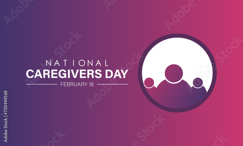 National Caregivers Day observed every year of 16th february, Vector health banner, flyer, poster and social medial template design.