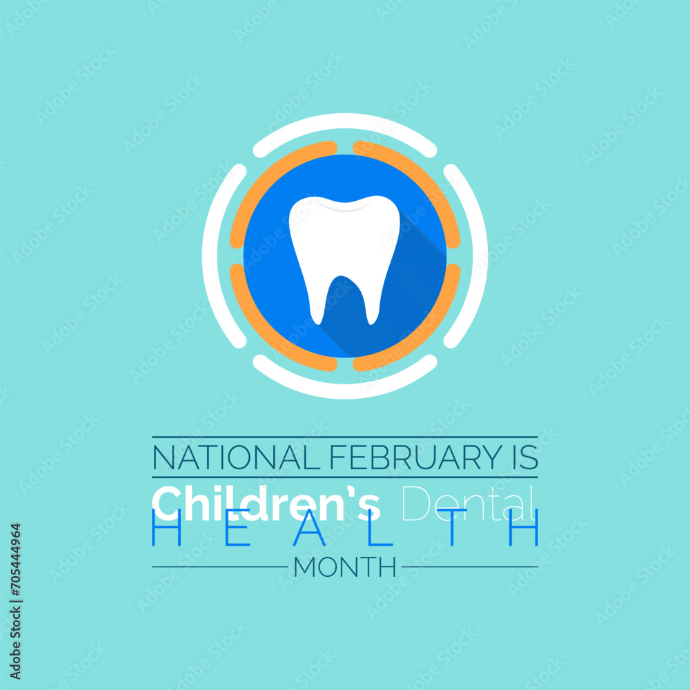 National Children’s Dental Health Month observed every year in month of february. Vector health banner, flyer, poster and social medial template design. National Children’s Dental Health Month observed every year in month of february. Vector health banner, flyer, poster and social medial template design.