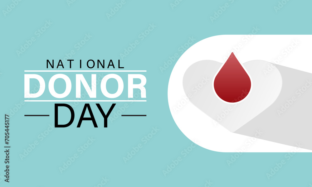 Fototapeta premium National Donor Day observed every year on february 14. Vector health banner, flyer, poster and social medial template design.