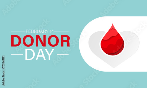 National Donor Day observed every year on february 14. Vector health banner, flyer, poster and social medial template design.