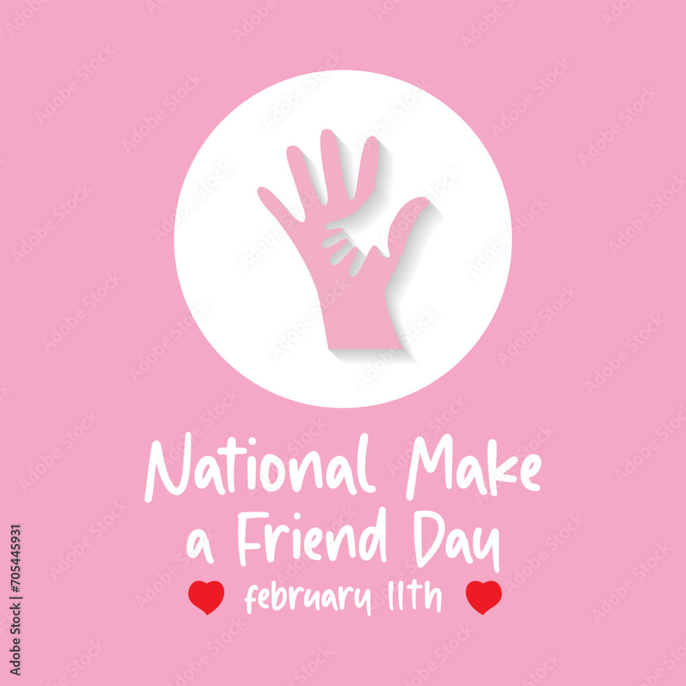 National Friendship Day February celebrated on 11th February. Vector banner, flyer, poster and social medial template design. National Friendship Day February celebrated on 11th February. Vector banner, flyer, poster and social medial template design.