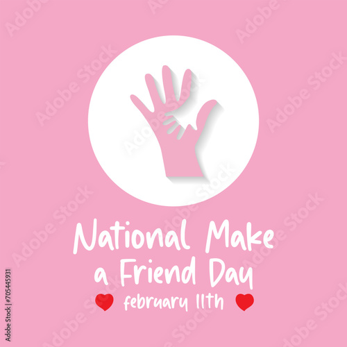 National Friendship Day February celebrated on 11th February. Vector banner, flyer, poster and social medial template design.