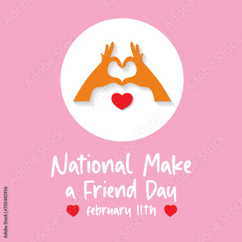 National Friendship Day February celebrated on 11th February. Vector banner, flyer, poster and social medial template design.