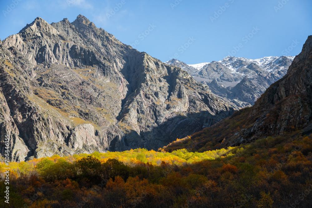 Autumn beauty of mountain peaks