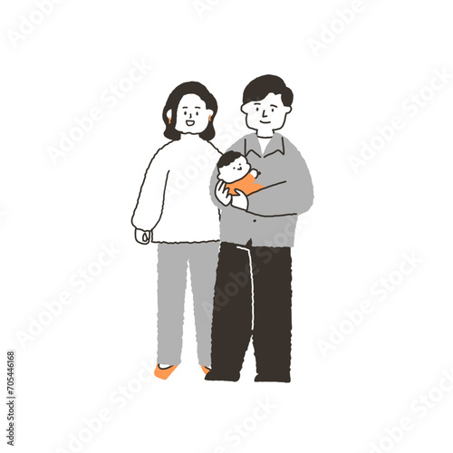 三人家族（両親と赤ちゃん）