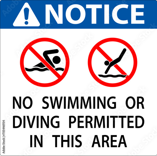 Free Download Pool Notice Sign No Swimming Or Diving Permitted In This Area - GFXLoad