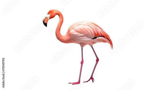 A Majestic Flamingo in the Wild Isolated on Transparent Background PNG.