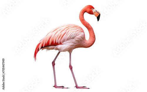 The Enchanting Flamingo Portrait Isolated on Transparent Background PNG.