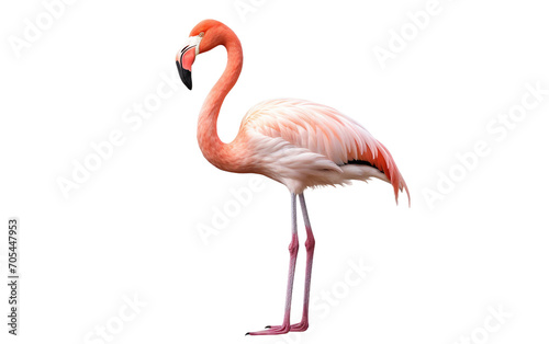 A Flamingo Standing Proudly in Its Natural Habitat Isolated on Transparent Background PNG. © Jack