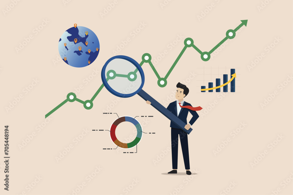 Research and development, analyze data for insight information to improve or optimization, business people researching with magnifying glass. Research and development, analyze data for insight information to improve or optimization, business people researching with magnifying glass.