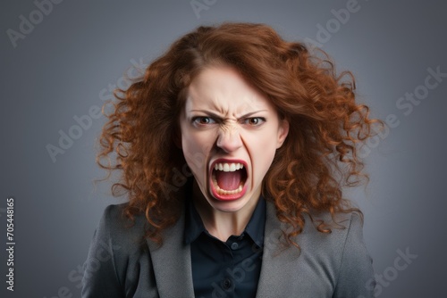 Woman of European appearance who appears to be furious