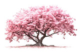 Cherry Blossom Tree Magic on Transparent Background, PNG, Generative Ai