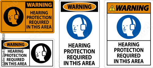 Warning Sign Hearing Protection Required In This Area