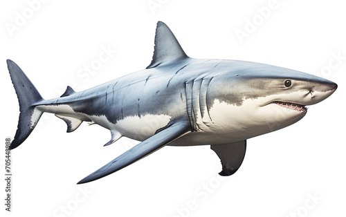 In the Realm of the Great White Shark Isolated on Transparent Background PNG.