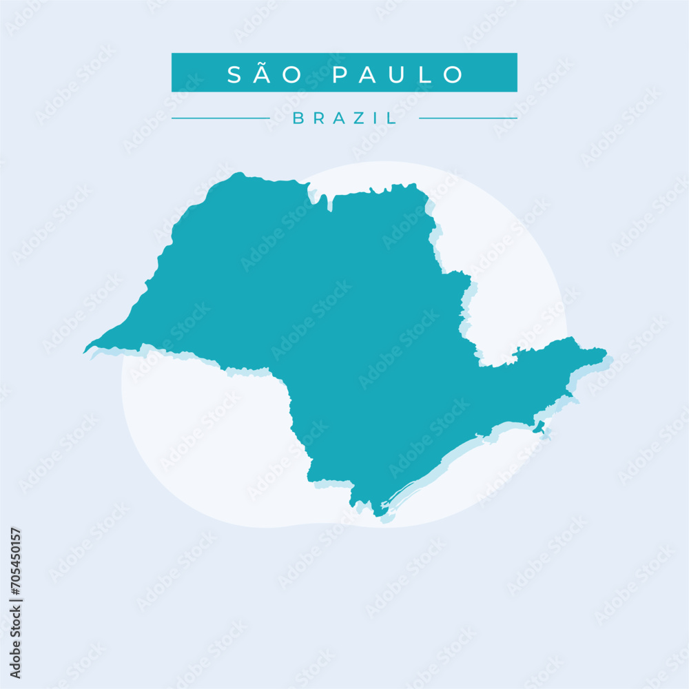 Vector illustration vector of São Paulo map Brazil