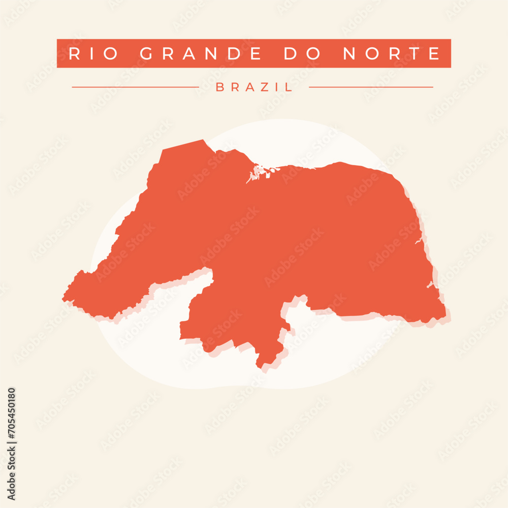 Vector illustration vector of Rio Grande do Norte map Brazil Vector illustration vector of Rio Grande do Norte map Brazil