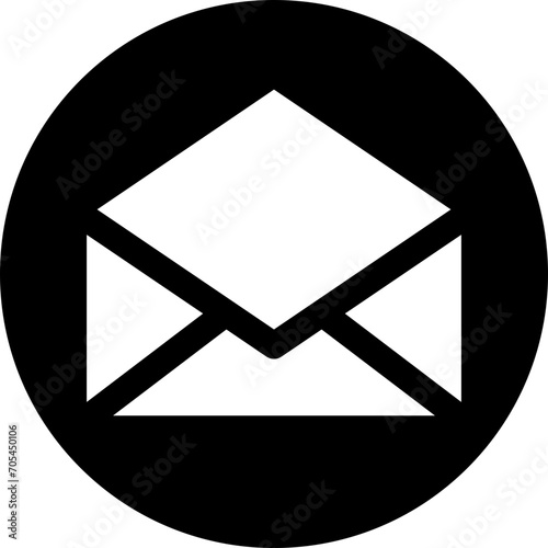 Open mail Fill Circle Icon. photo