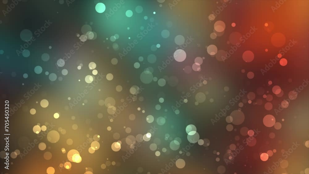 Colorful glitter bubbles particles moving upwards futuristic abstract background