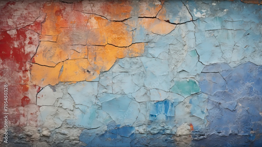 Abstract cracked wall.. Generative AI Abstract cracked wall.. Generative AI